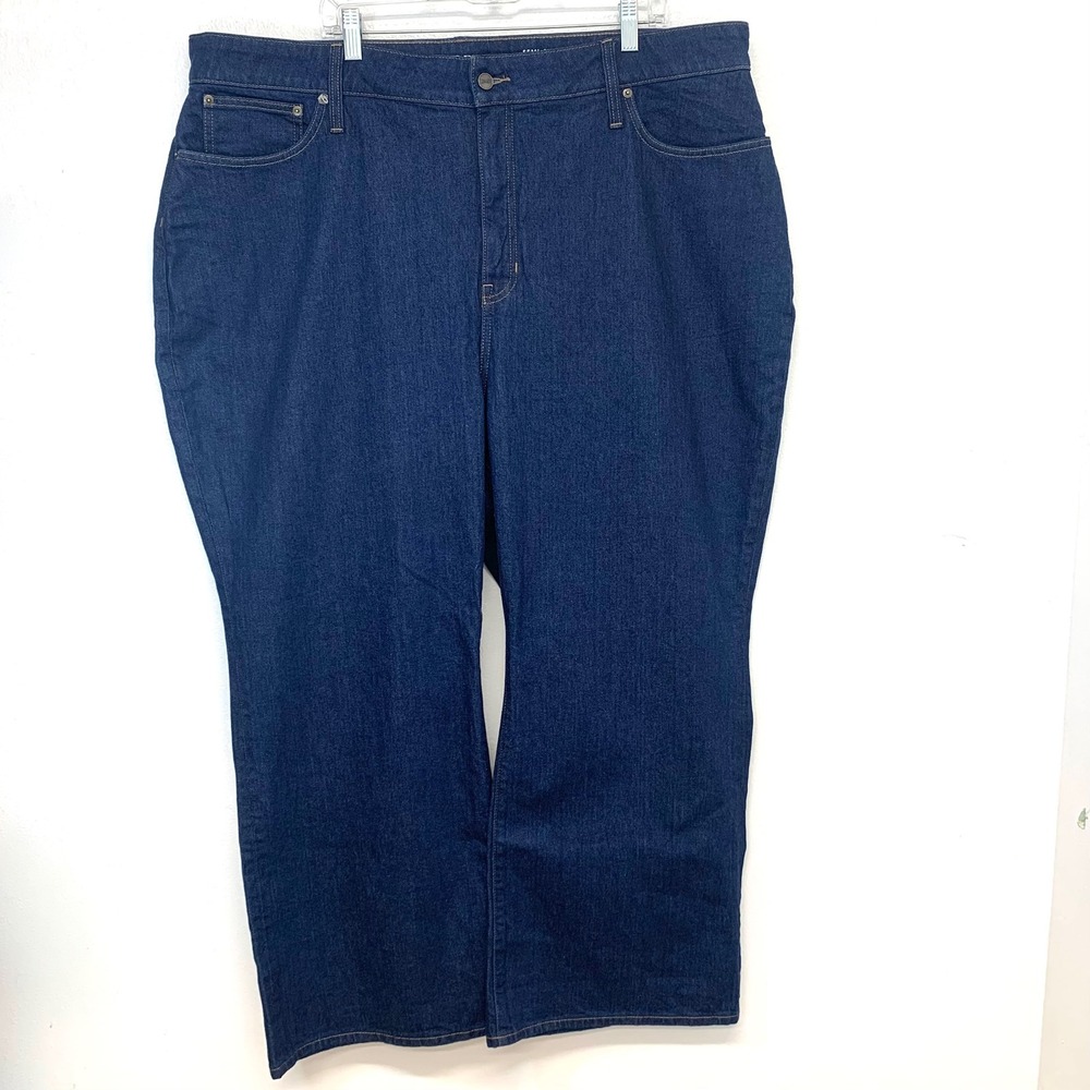 J.Crew Curvy Cropped Kick Out Jeans High Rise Dark Wash Size 37 Semi Stretch